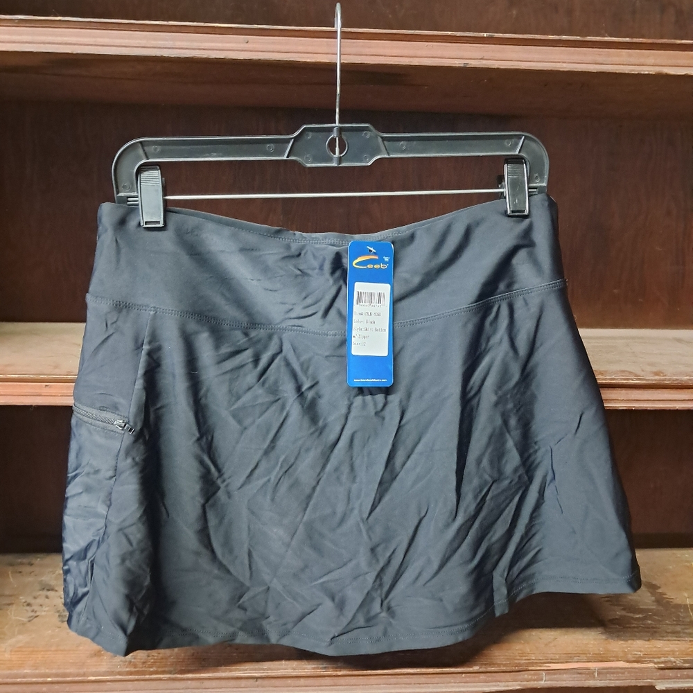 NWT Black Athletic Skort with Pocket